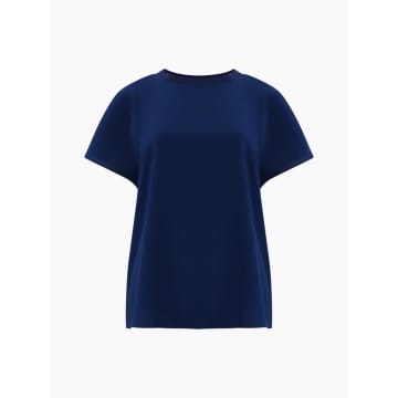 French Connection Crepe Light Crew Neck Top | Midnight Blue