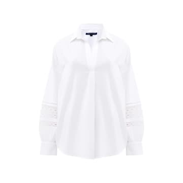 French Connection Rhodes Embroidered Shirt | Linen White