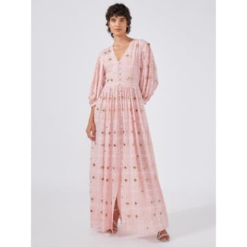 Hayley Menzies Gitana Embroidered Puff Sleeve Maxi Dress Size: M, Col: In Gold