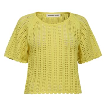 Designers Remix Taliana Pointelle Top In Yellow