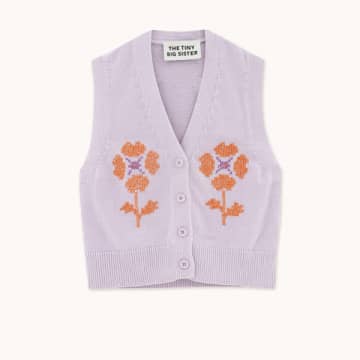 The Tiny Big Sister Patric Embroidered Vest In Pink