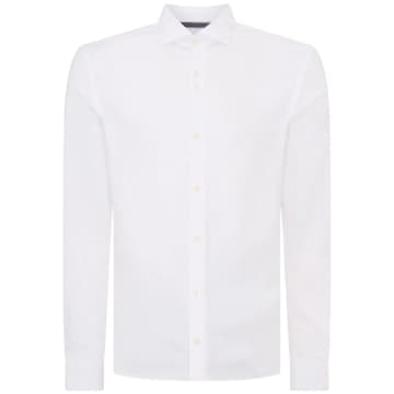 Remus Uomo Frank Linen Long Sleeve Shirt In White