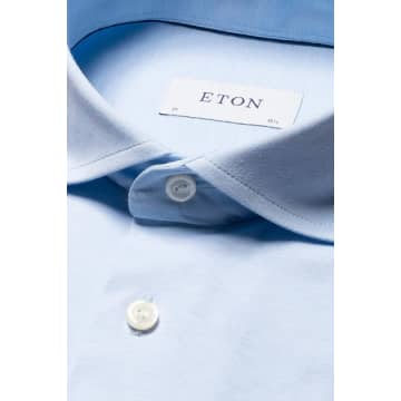 Eton - Light Blue Contemporary Fit Cotton Four-way Stretch Shirt 10001177220