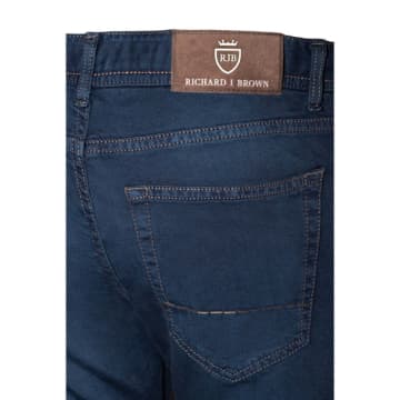 Richard J Brown - Tokyo Model Slim Fit Stretch Cotton And Linen Dark Blue Denim Jeans T195.w821 In Brown