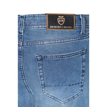 Richard J Brown - Milano Model Stretch Cotton Light Washed Denim Jeans T189.w940 In Brown