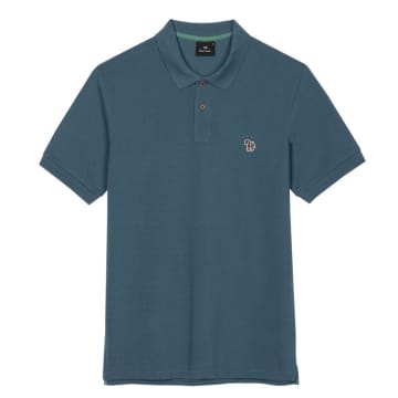 Ps By Paul Smith Ps Paul Smith Regular Fit Ss Zebra Polo Shirt In Indigo