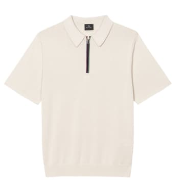 Ps By Paul Smith Ps Paul Smith S/s Zip Polo In Grey