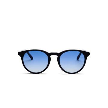 Messyweekend Sunglasses New Depp In Black W. Blue Lenses