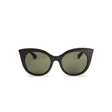Messyweekend Sunglasses Thelma In Black W. Green Lenses
