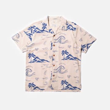 Nudie Jeans Arvid Waves Hawaii Shirt Ecru In Neutral
