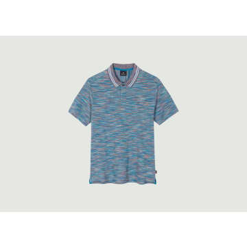 Ps By Paul Smith Space Dye Polo Shirt In Blue