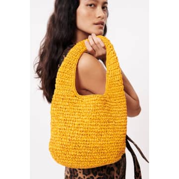 Frnch Nessa Crochet Mango Bag In Green