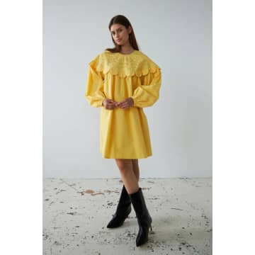 Stella Nova Embroidery Anglaise Sweet Yellow Mini Dress