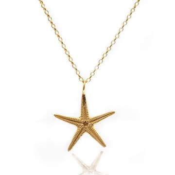 Dainty London Large Starfish Necklace In Gold