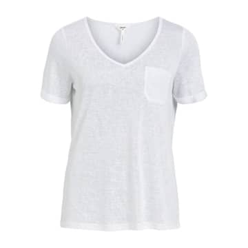 Every Thing We Wear Object Tessi Slub V Neck T-shirt Lenzing White