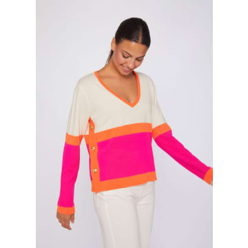 Vilagallo Colour Block Sweater In Pink