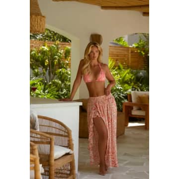Naia Beach Kate Front Split Maxi Skirt In Pink