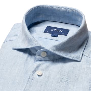 Eton - Blue Slim Fit Linen Twill Shirt 10001142926