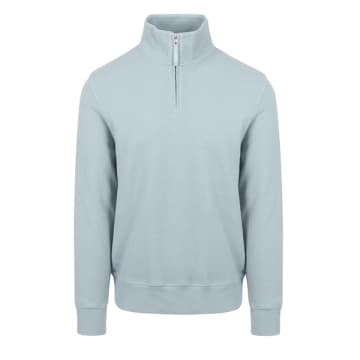 Gant - Waffle Texture Half Zip Sweater In Dove Blue 2026046 474