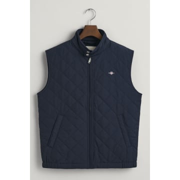 Gant - Quilted Windcheater Waistcoat In Evening Blue 7006341 433