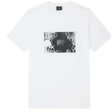 Ps By Paul Smith Ps Paul Smith Regular Fit Zebra Graffiti Tee In White