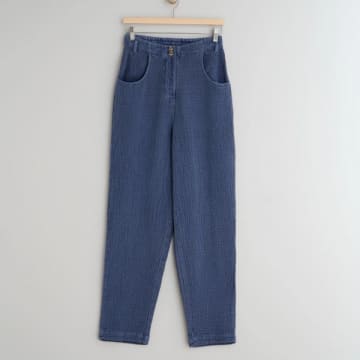 Indi And Cold Indigo Double Muslin Trousers In Blue
