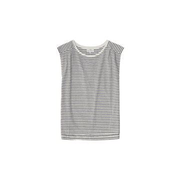 Yerse O-stripe T-shirt In Navy Stripes From In Blue