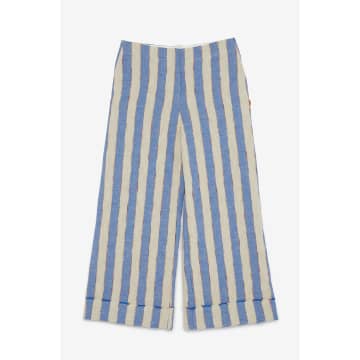 Ottod'ame Linen Blend Trousers In Blue