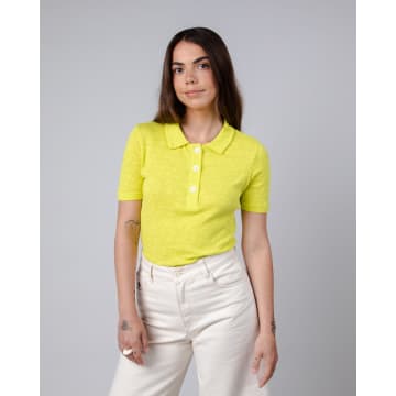 Brava Fabrics Lime Buttoned Polo Shirt In Green