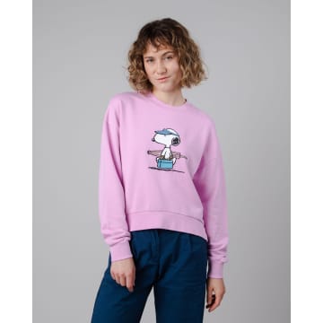Brava Fabrics Pink Peanuts Beach Printed  Sweatshirt
