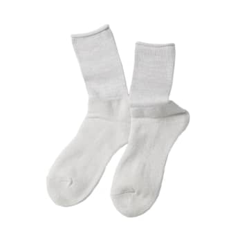 Shop Rototo Washi Pile Crew Socks Light Grey