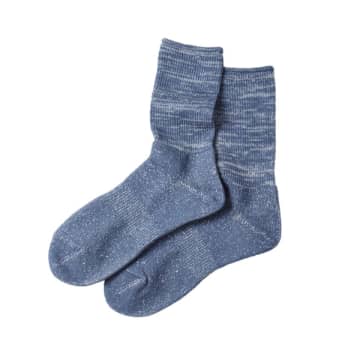 Shop Rototo Washi Pile Crew Socks Slate Blue