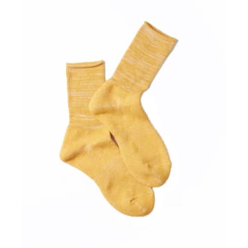 Shop Rototo Washi Pile Crew Socks Yellow