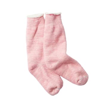 Shop Rototo Double Face Crew Socks Light Pink