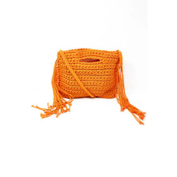 Moda Express Crochet & Fringe Crossbody Bag In Yellow