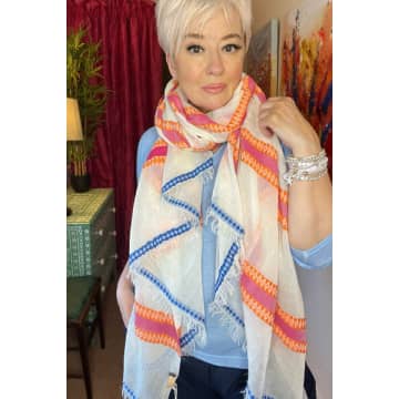 Ombre London Sunset Summer Scarf In Blue