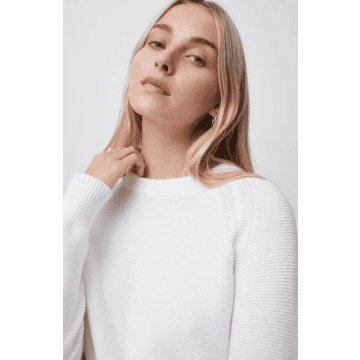 French Connection Lily Mozart Crew Neck Jumper In Summer White