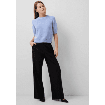 French Connection Lily Mozart Short Sleeve Jumper In Bluebell