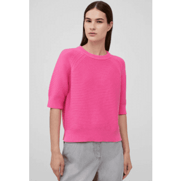French Connection Lily Mozart Short Sleeve Jumper In Aurora Pink