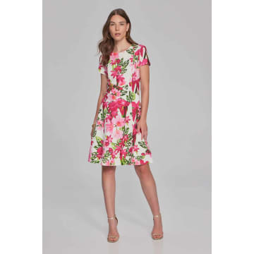 Joseph Ribkoff Floral Print Fit-and-flare Dress In Multi
