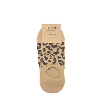 Sixton Leopard Trainer Socks Tan In Animal Print