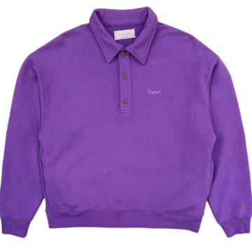 Shop Fresh Mike Cotton Polo Sweatshirt In Purple