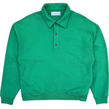 Shop Fresh Mike Cotton Polo Sweatshirt In Green