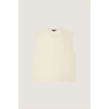 Soeur Apolline Ecru Sleeveless T-shirt In Neutral