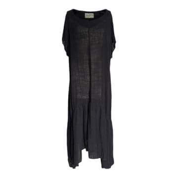 Window Dressing The Soul Wdts Aisha Long Dress In Linen In Black