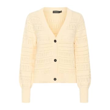 Soaked In Luxury Rava Rinna Cardigan Pearled Ivory In Neutral
