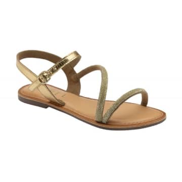 Shop Ravel Kirkwall Flat Sandals In Gold Leather