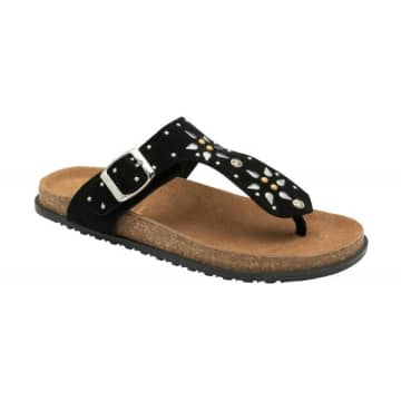 Shop Ravel Denby Toe-post Sandals In Black Suede