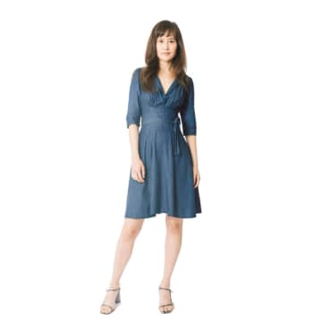 Percy Langley Chambray Dorothy Dress By Elaine Bernstein In Blue