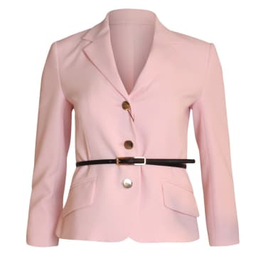Shop Maxmara Studio Cady Single Breasted Jacket With Belt In Pink